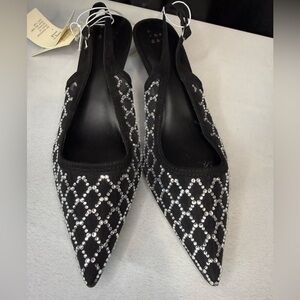 A New Day Black Rhinestone Heels NWT